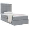 vidaXL Letto con contenitore e materasso Grigio chiaro 90 x 200 cm