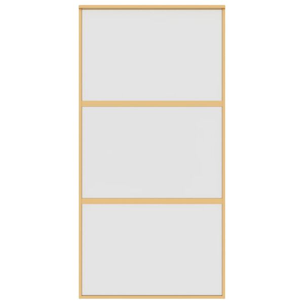 vidaXL Porta Scorrevole Oro 102,5x205 Vetro Smerigliato ESG Alluminio