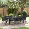 vidaXL Set da Pranzo per Giardino 9 pcs Nero Poly Rattan