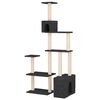 vidaXL Albero per gatti con pali per graffiare in sisal Grigio Scuro