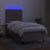 vidaXL Letto a Molle con Materasso e LED Tortora 90x200 cm in Tessuto