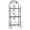 vidaXL Supporto per Piante a 3 Livelli Nero 52x28x128 cm in Ferro