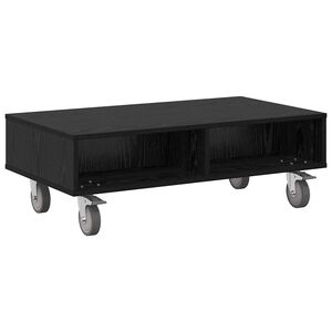 vidaXL Tavolino con Ruote Rovere Nero 90 x 50 x 30 cm