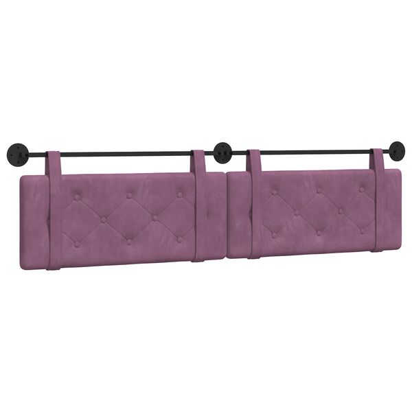 vidaXL Testata appesa Montaggio a parete Viola 210 x 55 x 5 cm Velluto