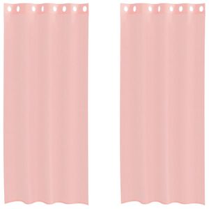 vidaXL Tende in Voile con Occhielli 2 pz Rosa 140x245 cm