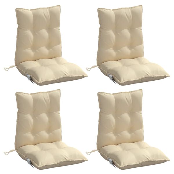 vidaXL Cuscini per Sedia Schienale Basso 4 pz Beige in Tessuto Oxford