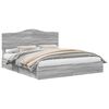 vidaXL Letto con Contenitore con cassetto Grigio Sonoma 200 x 200 cm