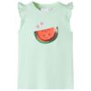 Maglietta da Bambina Maniche Volant Verde Tenue 128