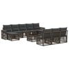 vidaXL Set Divano da Giardino 11 pz Grigio e Grigio Scuro polyrattan