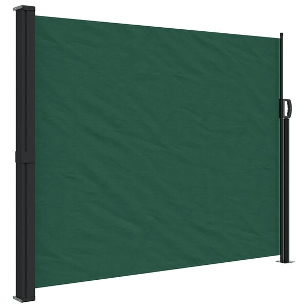 vidaXL Tenda da Sole Laterale Retrattile Verde Scuro 160x500 cm