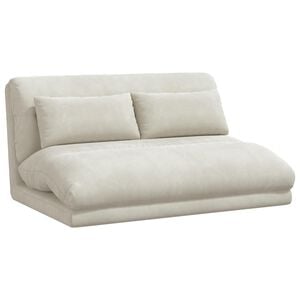 vidaXL Sedia da Pavimento Crema 110 x 82 x 55 cm Velluto
