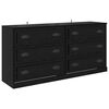 vidaXL Sideboards con cassetto 2 pcs Rovere Nero 70 x 35,5 x 67,5 cm