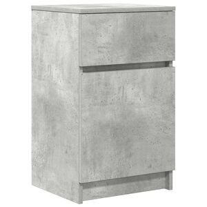 vidaXL Comodino Grigio Cemento 39x35x65 cm in Legno Multistrato