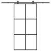 vidaXL Porta Scorrevole con Ferramenta 102x205 cm Vetro ESG Alluminio