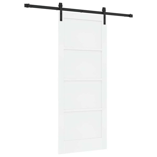 vidaXL Porta scorrevole Bianco e Nero 83 x 202 cm Pino massello