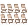 vidaXL Sedie da Giardino Pieghevoli 8 pz con Cuscini Massello Acacia