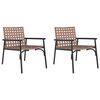 vidaXL Sedia da Giardino 2 pz Marrone polyrattan