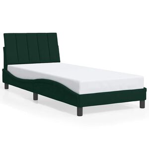 vidaXL Giroletto senza Materasso Hanko Verde Scuro 80x200 cm in Velluto