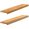 vidaXL Davanzali 2 pz Marrone Chiaro 100x20x2cm Legno Massello Rovere