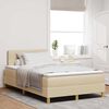 vidaXL Letto a molle con materasso Crema 120 x 200 cm Tessuto