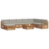 vidaXL Set divani con cuscino 9 pcs Grigio Naturale e Chiaro