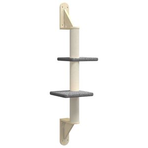 vidaXL Albero per Gatti con Tiragraffi a Parete Grigio Scuro 108 cm