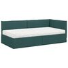vidaXL Struttura Letto Angolare con Materasso 2 pcs Verde Velluto
