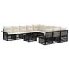 vidaXL Set Divano da Giardino 12 pz Nero polyrattan