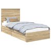 vidaXL Letto con Contenitore con cassetto Rovere Sonoma 75 x 190 cm
