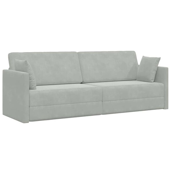 vidaXL Divano-letto da pavimento Grigio chiaro 213 x 70 x 77 cm