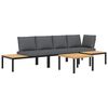 vidaXL Set Divani da Giardino 4 pz con Cuscini in Alluminio Nero