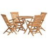 vidaXL Set da Pranzo per Giardino 5 pz in Legno Massello di Teak