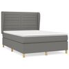 vidaXL Giroletto a Molle con Materasso Grigio Scuro 140x200cm Tessuto