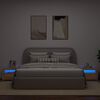 vidaXL Comodini 2 pz con Luci LED Rovere Artigianale 60x35x40 cm
