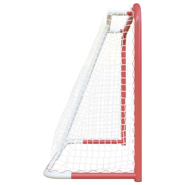 vidaXL Porta Hockey Rete Rossa Bianca 153x60x118cm Acciaio Poliestere