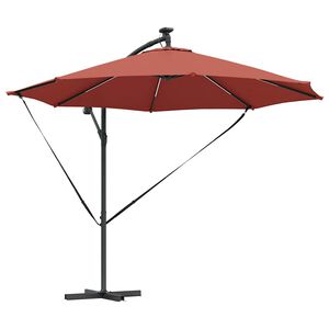 vidaXL Ombrellone 294 x 294 x 248 cm Poliestere e Alluminio Terracotta