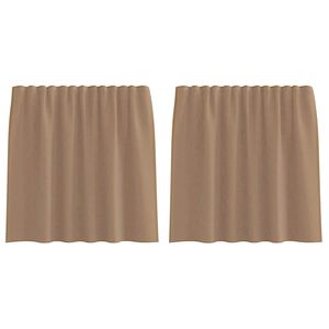 vidaXL Tende in Voile con Tasche per Aste 2 pz Marrone Chiaro