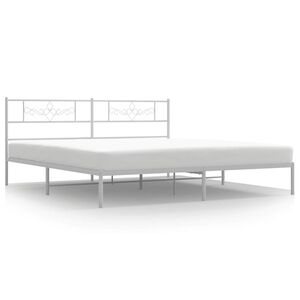 vidaXL Giroletto con Testiera Metallo Bianco 183x213 cm