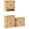 vidaXL Set Mobili da Bagno 3 pz Corona in Legno Massello di Pino