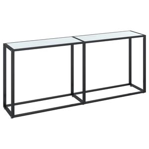 vidaXL Tavolo Consolle Bianco Marmo 180x35x75,5 cm in Vetro Temperato