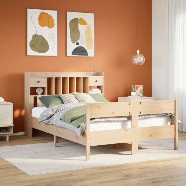 vidaXL Letto Libreria senza Materasso 150x200 cm in Legno di Pino