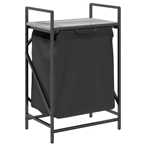 vidaXL Cesto della Biancheria 1 Scomparto con Ripiano Grigio Sonoma