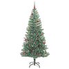 vidaXL Albero di Natale Artificiale Imbiancato con Luci LED 210 cm