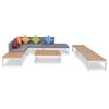 vidaXL Set Divani da Giardino 5 pz con Cuscini in Alluminio e WPC