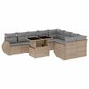 vidaXL Set Divano da Giardino 10 pz con Cuscini Beige in Polyrattan