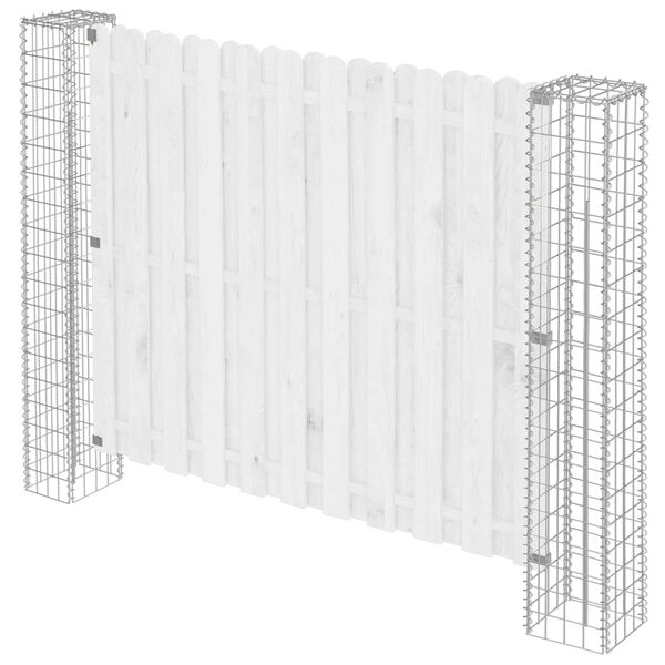 vidaXL Palo della recinzione 2 pcs Argento 20 x 20 x 190 cm Metallo