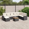 vidaXL Set Divani da Giardino 9 pz con Cuscini Nero in Polyrattan