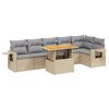 vidaXL Set Divani da Giardino 7 pz con Cuscini Beige in Polyrattan