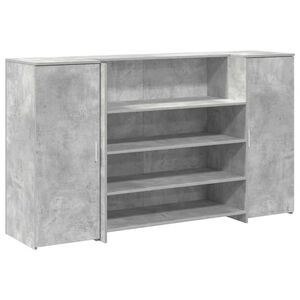 vidaXL Banco Reception Grigio Cemento 180x50x103,5cm Legno Multistrato
