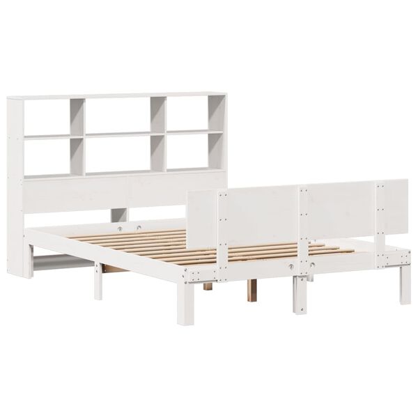vidaXL Letto Libreria senza Materasso Bianco 120x200 cm Legno di Pino